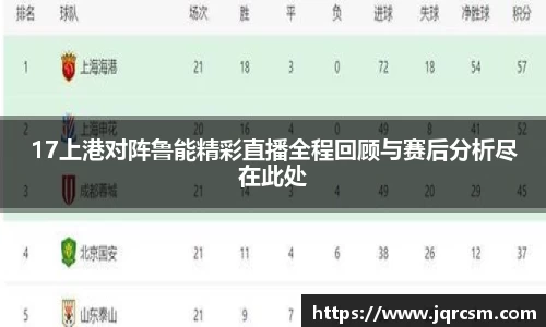 17上港对阵鲁能精彩直播全程回顾与赛后分析尽在此处
